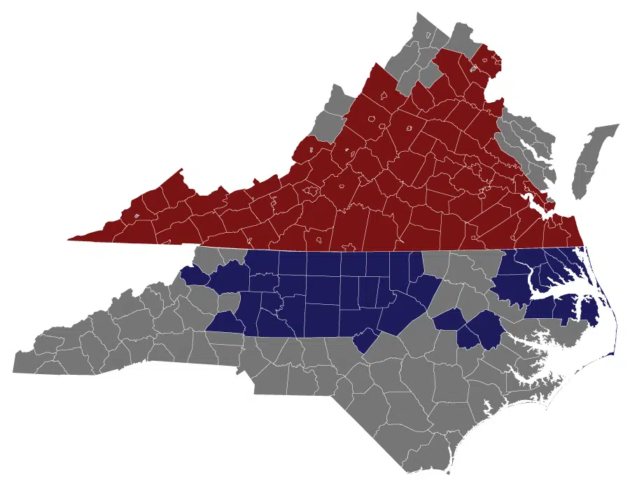 The Commonwealth Document Management Service Area shown by colored areas on a map.